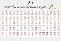 Watercolor baby pink Whimsical Floral Lambs Clipart Product Image 6
