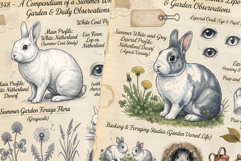 Summer White Bunny Garden Junk Pages Product Image 4