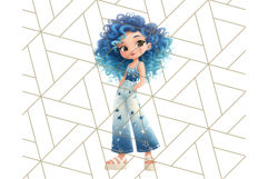 Patriotic Fashion Girl Clipart PNG for 4th of July Product Image 3