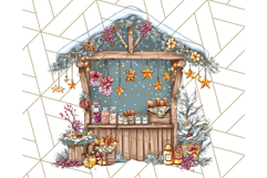 Cozy Christmas Market Stall Clipart PNG, Holiday Art Png Product Image 3