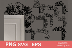 SVG flower corners, SVG door corners, SVG flowers, bundle Product Image 1