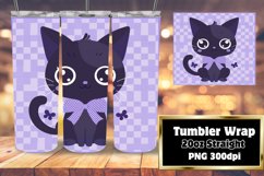 Cute Cat Tumbler Wrap Sublimation Design Product Image 1