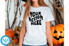 White women Tshirt Mockup, Halloween tshirt mockup Product Image 1