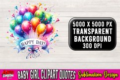 Watercolor Nursery Clipart Bundle | It&#039;s a Girl Clipart Set Product Image 6