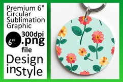 Sublimation Circle Design Keychain Boho Bloom Burst PNG Product Image 1