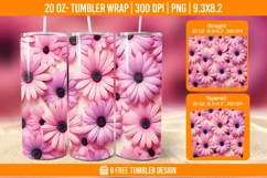 Cute Flower Seemless Tumbler Wrap Designs, Sublimation Wrap Product Image 1