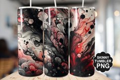 Black Red And Liquid stained Glass - Tumbler PNG Design Product Image 1