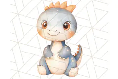 Cute Pastel Dinosaur Clipart PNG for Nursery Art, Baby Decor Product Image 3