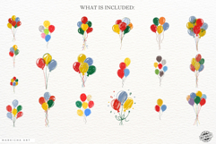 Hand-Drawn Birthday Balloons Clipart Product Image 4