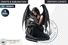 Fantasy Dragon witch clipart, enchantress, dragon egg queen Product Image 1