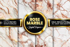 Rose Marble Digital Papers - 04 variations Product Image 1