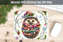 Hedgehog Mouse pad Sublimation - Christmas Animal PNG Design Product Image 1