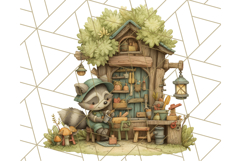 Cozy Cabin Critters Clipart PNG, Fall Animal Png Product Image 3