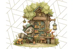 Cozy Cabin Critters Clipart PNG, Fall Animal Png Product Image 3