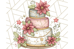 Christmas Cake Clipart PNG, Cottagecore Holiday Desserts Product Image 3