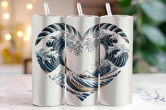 Water Waves Heart Tumbler Wrap | Sublimation | Tumblers Product Image 1