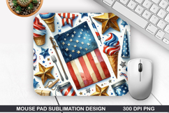 Mouse Pad Sublimation, 4th Of July Mouse Pad PNG Design Product Image 1
