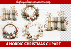 4 Nordic Christmas Clipart | Scandinavian Holiday PNG Product Image 1
