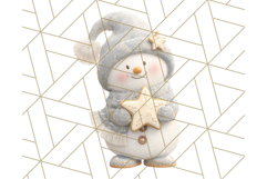 Pastel Snowman Clipart PNG, Cute Soft Winter Graphics Product Image 3