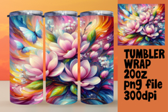 STUNNING 20oz Sublimation Tumbler , Flowers Product Image 1