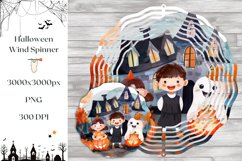 Watercolor Halloween Wind Spinner, Kids Wind Spinner Print Product Image 1