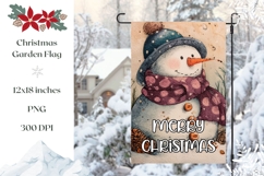 Cartoon Christmas Snowman Garden Flag, Winter Garden Flag Product Image 1