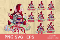 Easter decor png, gnome with inscriptions png, hippie gnome Product Image 1