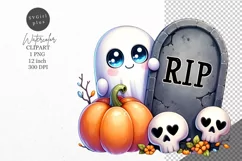 Halloween clipart, Ghost clipart, Autumn clipart Product Image 1