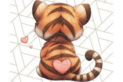 Cute Back View Sitting Animal Clipart PNG From Behind Product Image 3