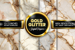 Gold Marble Digital Papers - 04 variations Product Image 1