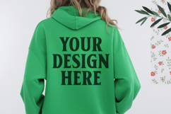 Irish Green Gildan 18500 Hoodie Sweatshirt Mockup, Unisex H Product Image 1