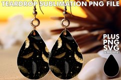 Teardrop Elegance: Black, Gold, and Glitter Product Image 1