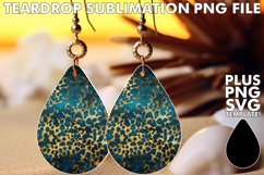 Leopard Print Elegance: Sparkling Teardrop Charm Product Image 1