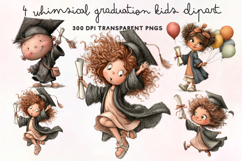 Whimsical Graduation Kids Clipart PNG Product Image 1