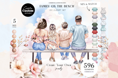 Family on the Bench DIY Clipart Portrait Creator Product Image 1