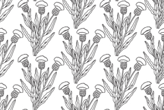 Line art botanical floral seamless pattern with plants Product Image 1