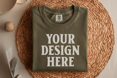 Moss Comfort Colors 1717 Folded Tshirt Mockups Product Image 1