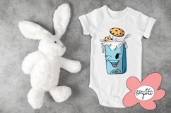 Milk and cookies cartoon for sublimation or stickers, png Product Image 2
