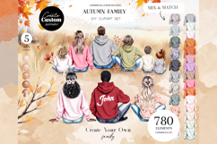 Autumn Sitting Family Clipart Portrait Creator Product Image 1