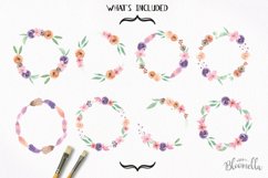 Watercolor Floral Garlands Flower Wreath Clipart Set Product Image 4