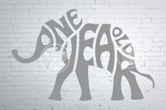 Baby Elephant One Year Old SVG cut file Product Image 1