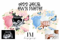Add Your Own Photo Baby Wreath Pink & Blue Design Product Image 1