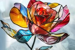 Stained Glass Flower Background Wallpaper Product Image 1