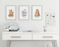 Watercolor cute animals clipart-bunny, bear, hamster Product Image 6