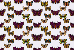 Botanical butterflies seamless pattern vector illustration Product Image 1