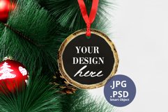 Wood Ornament Mockup PSD, White & Black Wood Ornament Mockup Product Image 3