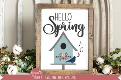Hello Spring SVG, Birdhouse svg, Sublimation, Printable, EPS Product Image 4