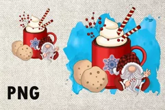 merry christmas png christmas gnome with cookies sublimation Product Image 1