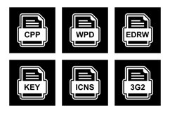 Set Of File Formats Icons Product Image 1