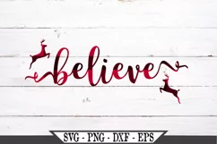 Believe With Santa's Reindeer Christmas SVG Design Product Image 2